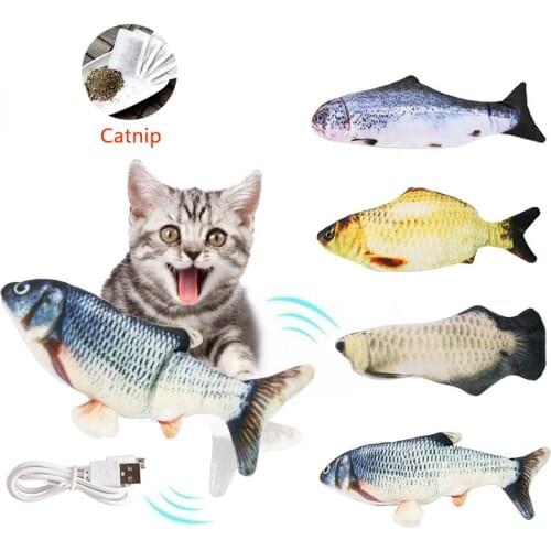 Pet Soft Electronic Fish Shape Cat Toy Electric USB Charging Simulation Fish Toys Funny Cat Chewing Playing Supplies Dropshiping