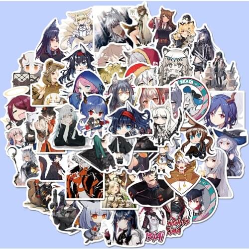 50pcs Arknights Stickers Waterproof Sunscreen PVC Graffiti Stickers for DIY Laptop Luggage Guitar Bike Toy Stickers