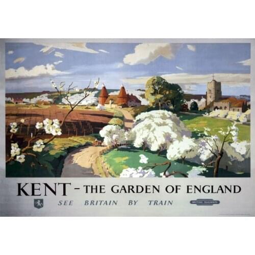 KENT THE GARDEN OF ENGLAND METAL TIN SIGN POSTER WALL PLAQUE
