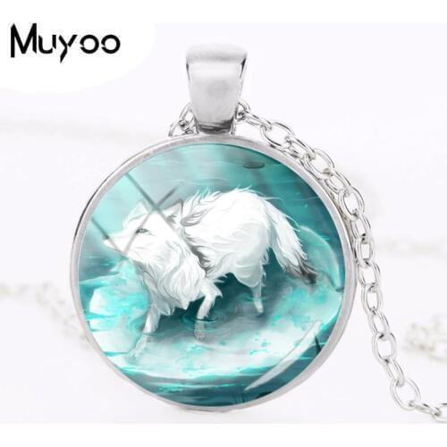 2018 New Fox Necklace Art Glass Dome Pendant Necklaces Round Link Chain Photo Pendants Round Handmade Jewelry HZ1