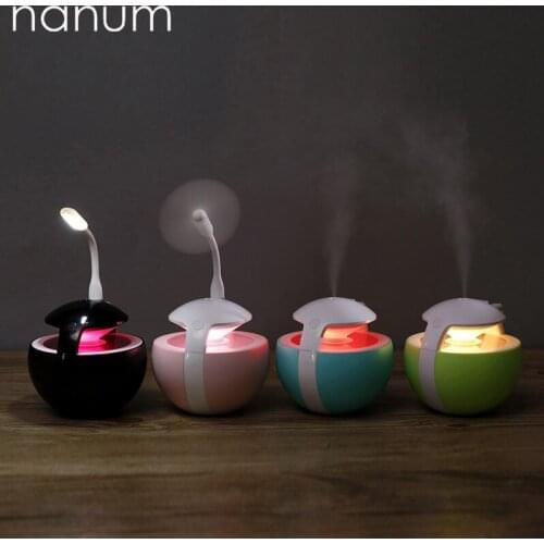 Car AirFreshener 3 in 1Night Elf II Humidifier Ultrasonic Diffuser USB Fan LED Light Mini Purifier Mist Maker