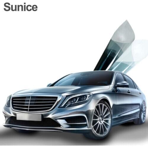 SUNICE 50x152cm Car Sputter Solar Film, Black/ Grey/ Light Color Glass Car Auto Home Window Tint Film, Heat Insulation Sticker