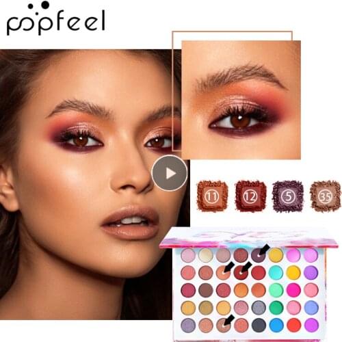 POPFEEL 40 Colors Matte Eyeshadow Palette Neon Pigment High-gloss Eye Shadows Pearlescent Waterproof Eye Nude Makeup Powder TSLM