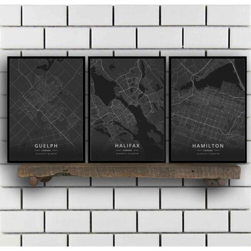 Sudbury Guelph Halifax Hamilton Kelowna Kingston Kitchener Laval Leduc Levis Longueuil Markham Milton Canada Poster