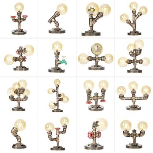 Loft American industrial style bedside desk retro restaurant cafe personalized simple bedside bar table lamp