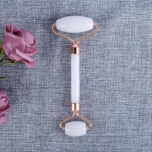 White Jade Face Roller Natural Crystal Acupuntura Massage Anti Age Cellulite Slim Beauty Face Lift Stone Massage Skin Care Tool