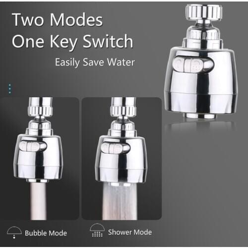 Kitchen Faucet Connector 360 Degree Rotatable Dual Mode Adjustable Water Saving Faucet Bubbler Filter Shower Head Water-tap