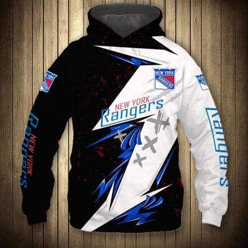 Geometric Flower Stitching Design Cup Printing Sweatshirt New York mens Casual Rangers Hoodie