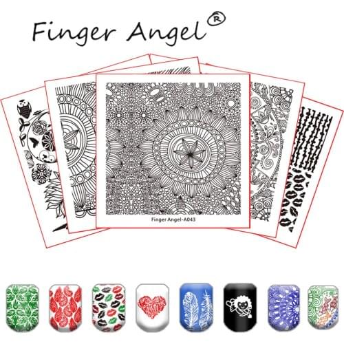 Lips Nail Stamping Plates Lace Flower Image Stainless Steel Nail Art Template Sheep Image Stamp Templates Manicure Tools