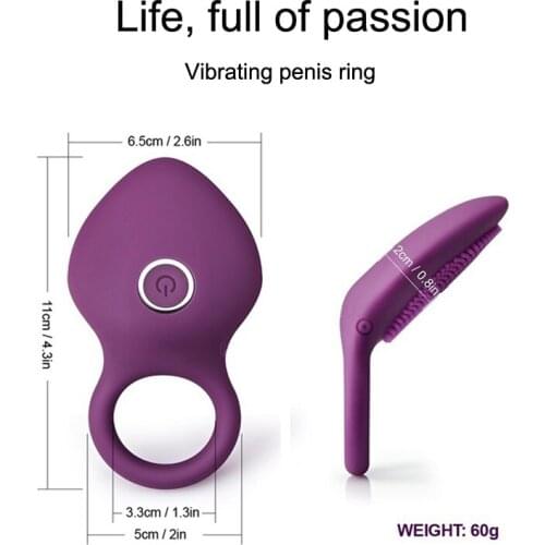 Vibrating Penis Ring Men Cockring Clitoris Stimulate Vibrator Delayed Premature Ejaculation Rings Adult Sex Toys for Couples