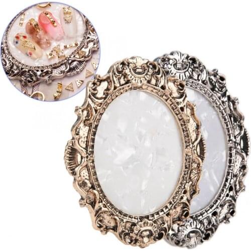 Gold/Sliver Retro Nail Art Display Frame Polish Color Acryl Gel Tips Display Board Nail Polish Holder Card Manicure DisplayFrame