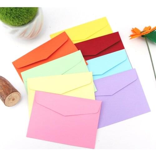 100 Pcs/lot Candy Color Mini Envelopes Diy Multifunction Craft Paper Envelope For Letter Paper Postcards School Material