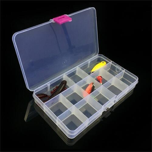 15 Compartments Fishing Tackle Boxes Transparent Plastic Fishing Lure Bait Hook Storage Case Tackle Box With Fishing Accessories