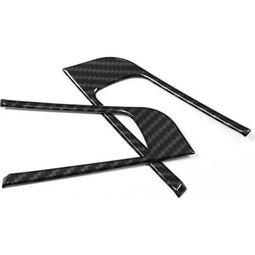 2pcs Carbon Fiber Style For Alfa Romeo Giulia Stelvio 2016 2017 2018 ABS Chrome Steering Wheel Decoration Frame Trim Accessories