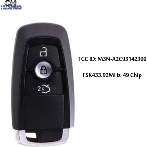 3 button Keyless-Go Remote Key FSK433.92MHz HITAG PRO /49 CHIP For Ford Edge Fusion F250 F350 F450 OEM FCC ID: M3N-A2C93142300