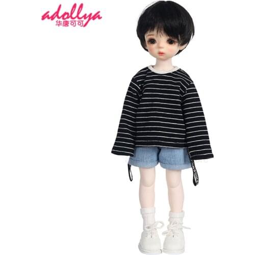 Adollya BJD Doll Accessories Clothes Long Sleeve Striped T-shirt Casual Wear Clothes for Doll BJD Cloth Suitable for 1/6 Dolls