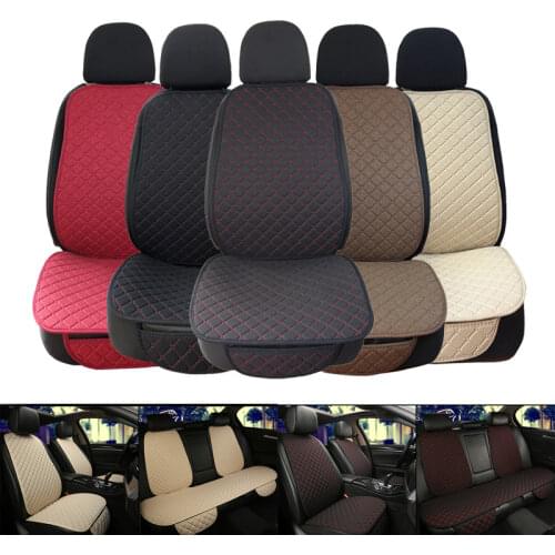 Large Size Flax Car Seat Cover Protector Linen Front or Rear Seat Back Cushion Pad Mat Backrest for Auto Interior Truck Suv Van