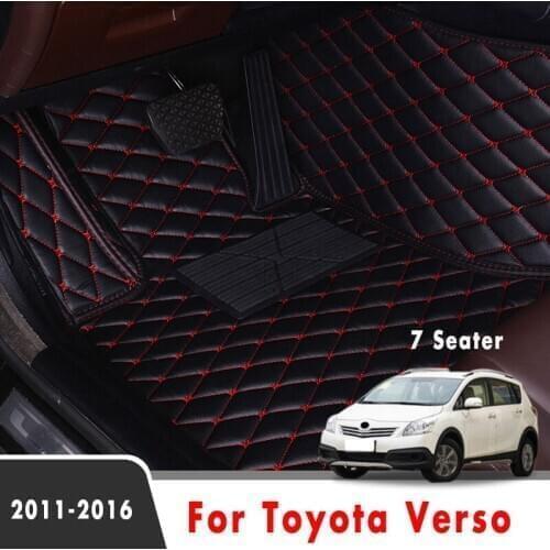 For Toyota Verso 2016 2015 2014 2013 2012 2011 (7 Seater) Car Floor Mats Interior Accessories Leather Carpets Auto Styling Rugs