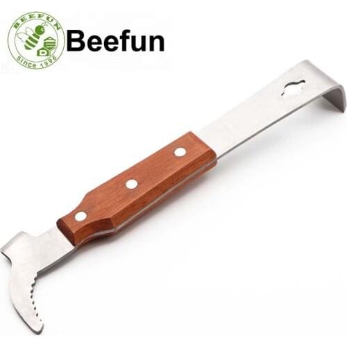 Beefun Bee tools Multifunctional starting scraper Bee Knife Beekeeping Wooden Stainless steel Cut honey knife Wholesale