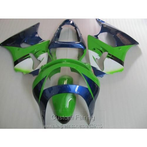 Free customize molding fairing kit for Kawasaki Ninja ZX6R 98 99 green blue white fairings set ZX6R 1998 1999 HN05