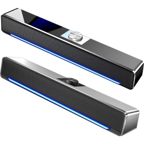 Wireless Bluetooth Speaker Sound Bar AUX Theater Surround Soundbar with Light for PC TV Computer Home