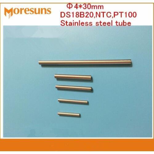 Fast Free ship 100pcs 4*30mm Single head stainless steel tube/Thermocouple,RTD,PT100,NTC,DS18B20 Stainless steel protecting tube