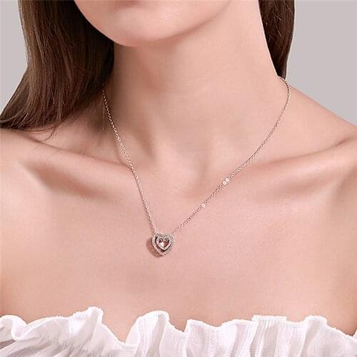 High Grade Crystal Hollow Heart Pendant Necklace For Women Girls Fashion Rhinestone Charms Choker Jewelry Party Gifts