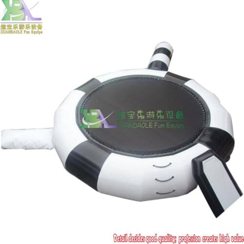 Pool Or Lake Water Park Commercial Sea Floating Combo Black & White Inflatable Water Trampoline With Slide
