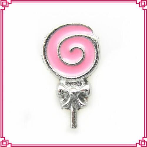 Hot Selling 20pcs sugar-loaf lollipop Floating Charms Living Glass Memory Floating Locket Pendant Charm DIY Jewelry