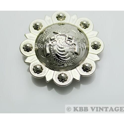 KB403) 50pc 1-1/2'' Metal Pistols with Berry button Saddle button Silver