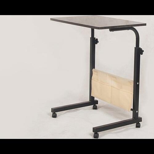 Room Simple Notebook Desk Hospital Patients Bed Side Pulley Dinner Table Home Easy Lifting Laptop Computer Movable Desk 60x40cm