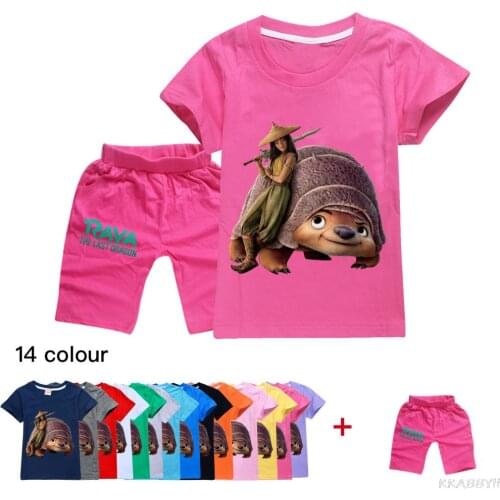Disney Raya and The Last Dargon Girls Boys Clothes Sweatshirt T-shirt+Pants Suit Kids Summer Clothes Childrens Clothing Sets