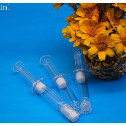 10PCS Luer lock 1ml cosmetic empty syringe,eye cream tube,needleless injection shape ,skin care product use,cosmetic bottle