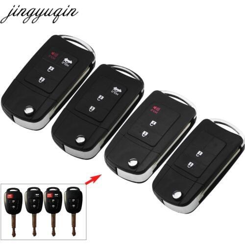 Jinyuqin 2/3/4 Buttons Modified Flip Remote Car Key Shell Case Fob For Toyota Camry RAV4 2012-2015 Corolla 2014 2015 TOY43 Blade