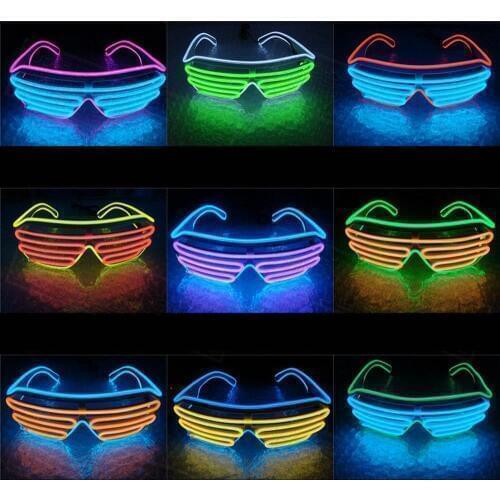 Novelty LED Glasses Light Up Flashing Luminous Glasses Night Event Birthday Party Bar Glowing Supplies 9 Colors