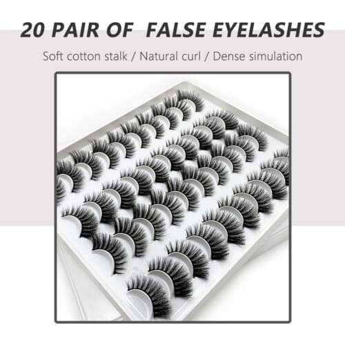 NEW 20 Pairs Natural False Eyelashes Fake Lashes Long Makeup 3d Mink Lashes Extension Eyelash Mink Eyelashes for Beauty