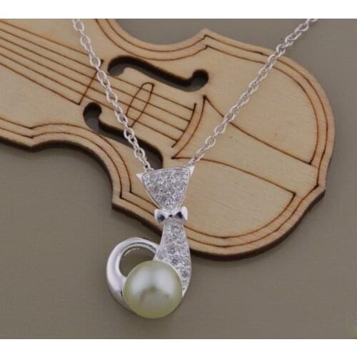 Wholesale High quality silver plated Fashion jewelry chains necklace pendant WN-1389