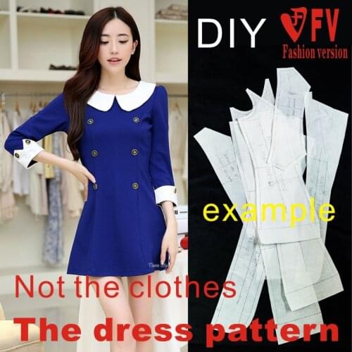 Dresses Sewing Pattern Template Cutting drawing Clothing DIY ((Not selling clothes)) BLQ- 154