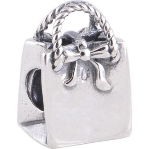 Fits European Charm Bracelet DIY Making 100% 925 Sterling Silver Charms Beads Bow Hand Bag Charm Women Jewelry LW302
