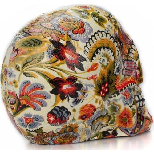 Resin Colorful Skull Statue Figurine Head Home Bar Decoration