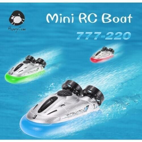 HappyCow 777-220 Mini RC Boats Radio Remote Control Hovercraft Hover barco de pesca Water Best Gifts for Children Kids Birthday