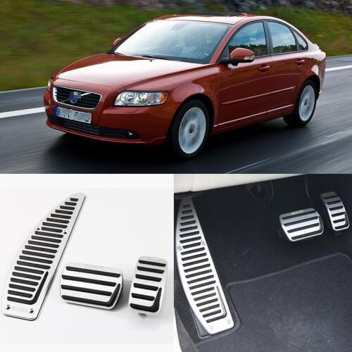 Savanini Brand New 3pcs Aluminium Non Slip Foot Rest Fuel Gas Brake Pedal Cover For Volvo S40 AT 2007-2016