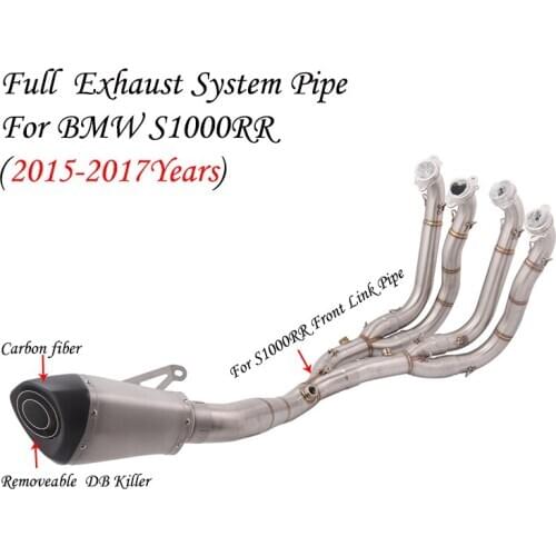 Slip On For BMW S1000RR 2015 2016 2017 Full Motorcycle System Exhaust Modified Front Middle Link Pipe Carbon Muffler DB Killer