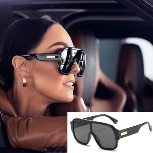 Classic Black Pilot Sunglasses Women Men 2021 Oversized Vintage Flat Top Gradient Sun Glasses Summer Leisure Travel Toad Mirror