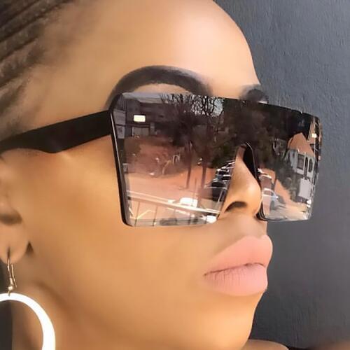 Fashion Unisex Square Retro Sunglasses Women 2020 Oversized Shades For Men Vintage Brand Designer All-Fit Mirror Sun Glasses Top