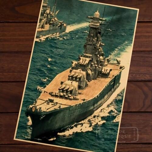 Yamato named after the ancient Japanese WW2 Vintage Poster propaganda Decorative Wall Canvas Stickers Posters Bar Home Decor Gif