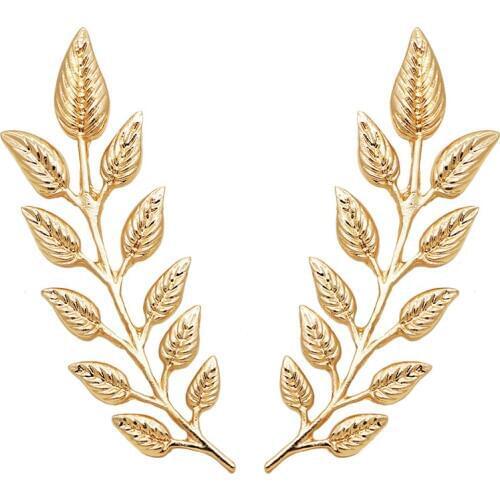 I-Remiel Vintage Shirt Collar Pin Leaves Wheat Brooches Hot Rice Ear Gold Badge Brooch for Women Jewelry Accessories 2 PCS