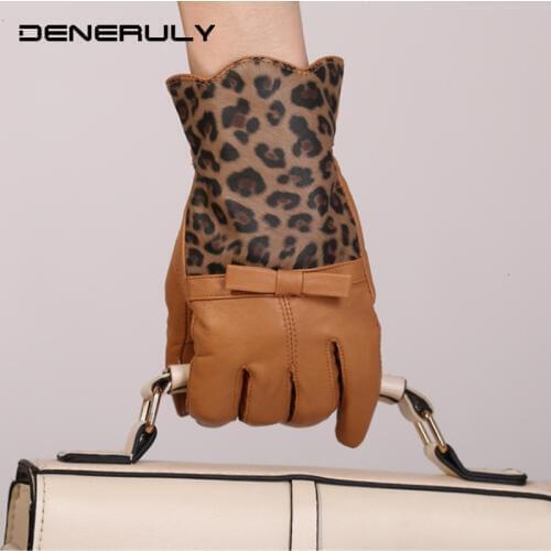 Woman Gloves Genuine Leather Gloves Sheepskin Thickening Black Winter Gloves Luvas Motociclismo Guantes Luvare Gloves Kawiczki