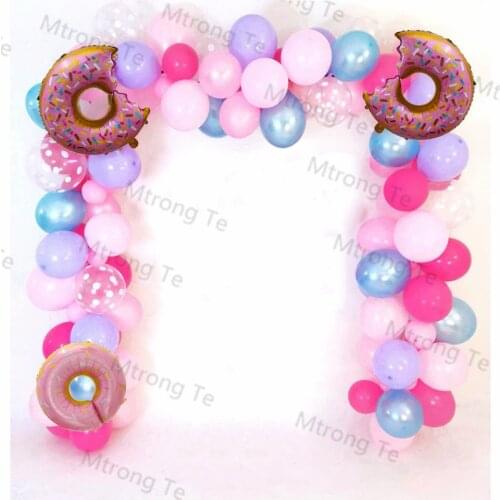 1Set Donut Digital Foil Balloons Candy Latex Balloon Happy Birthday Party Decoration Kids Toy Sweet Balloon Baby Shower Supplies