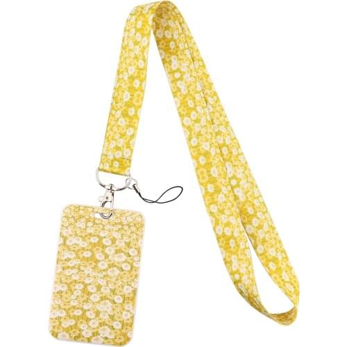 1pcs ZF2956 Yellow Daisy Lanyard For Key Neck Strap Lanyard Card ID Badge Holder Key Chain Key Holder Hang Rope Key Rings Gifts